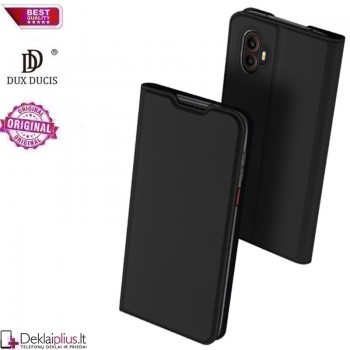 Dux Ducis dirbtinės odos atverčiamas dėklas - juodas (telefonams Samsung Xcover 6 Pro)